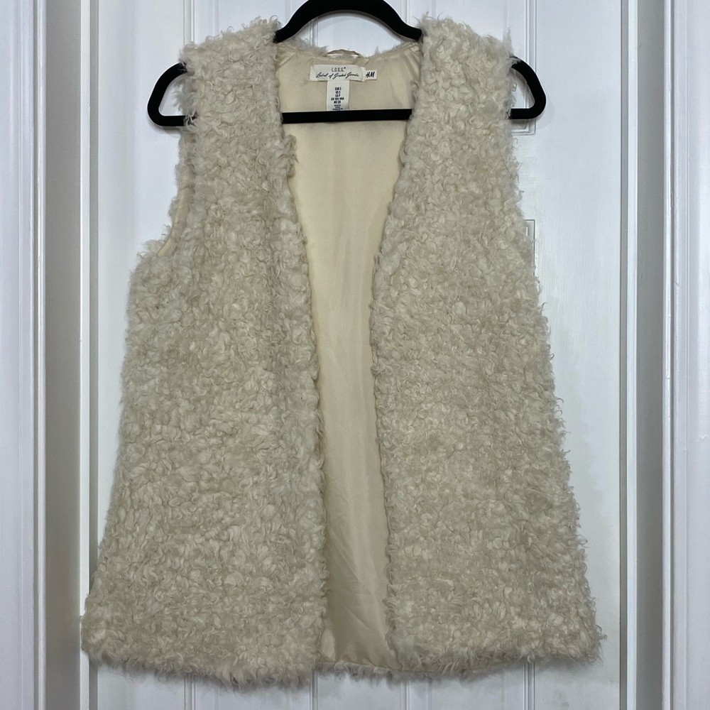 Cream faux fur vest